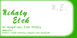 mihaly elek business card
